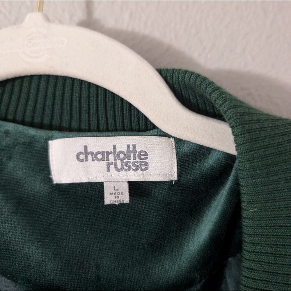 Charlotte Russe Green Bomber Jacket with Quilted Design - Picture 2 of 4